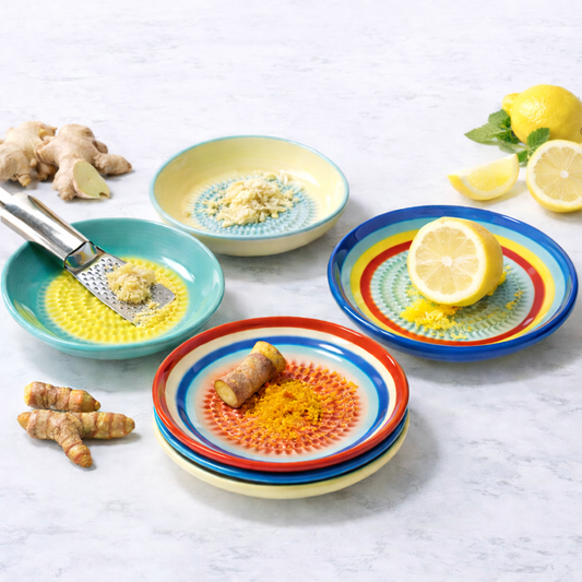 KUBOZN® Handmade Ceramic Ginger & Garlic Grater – Fine Grinder for Fruits, Spices & Fresh Flavor