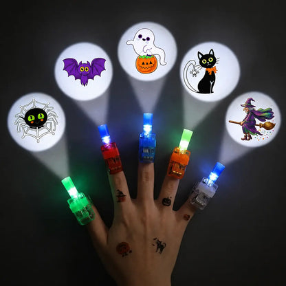 🎃 Halloween Finger Projector Rings – LED Party Favors for Kids