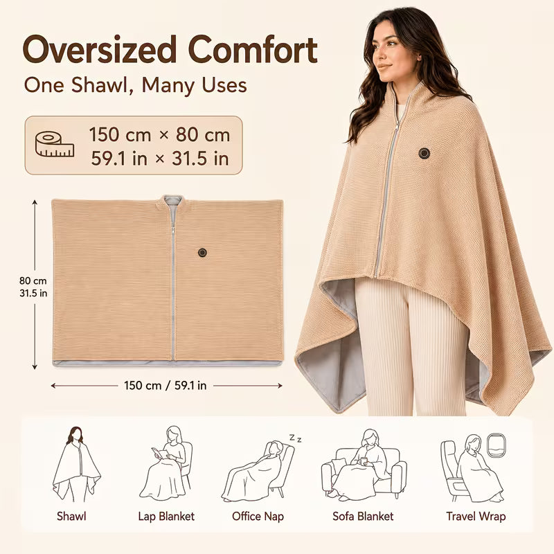 ♨️ Wearable Heated Blanket — Stay Warm Wherever You Go