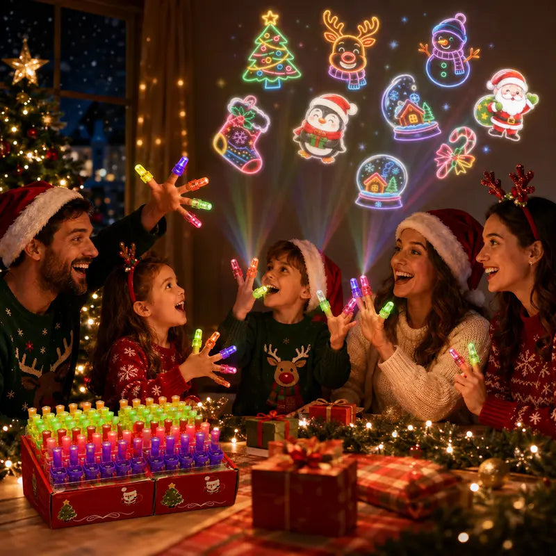 🎃 Halloween Finger Projector Rings – LED Party Favors for Kids