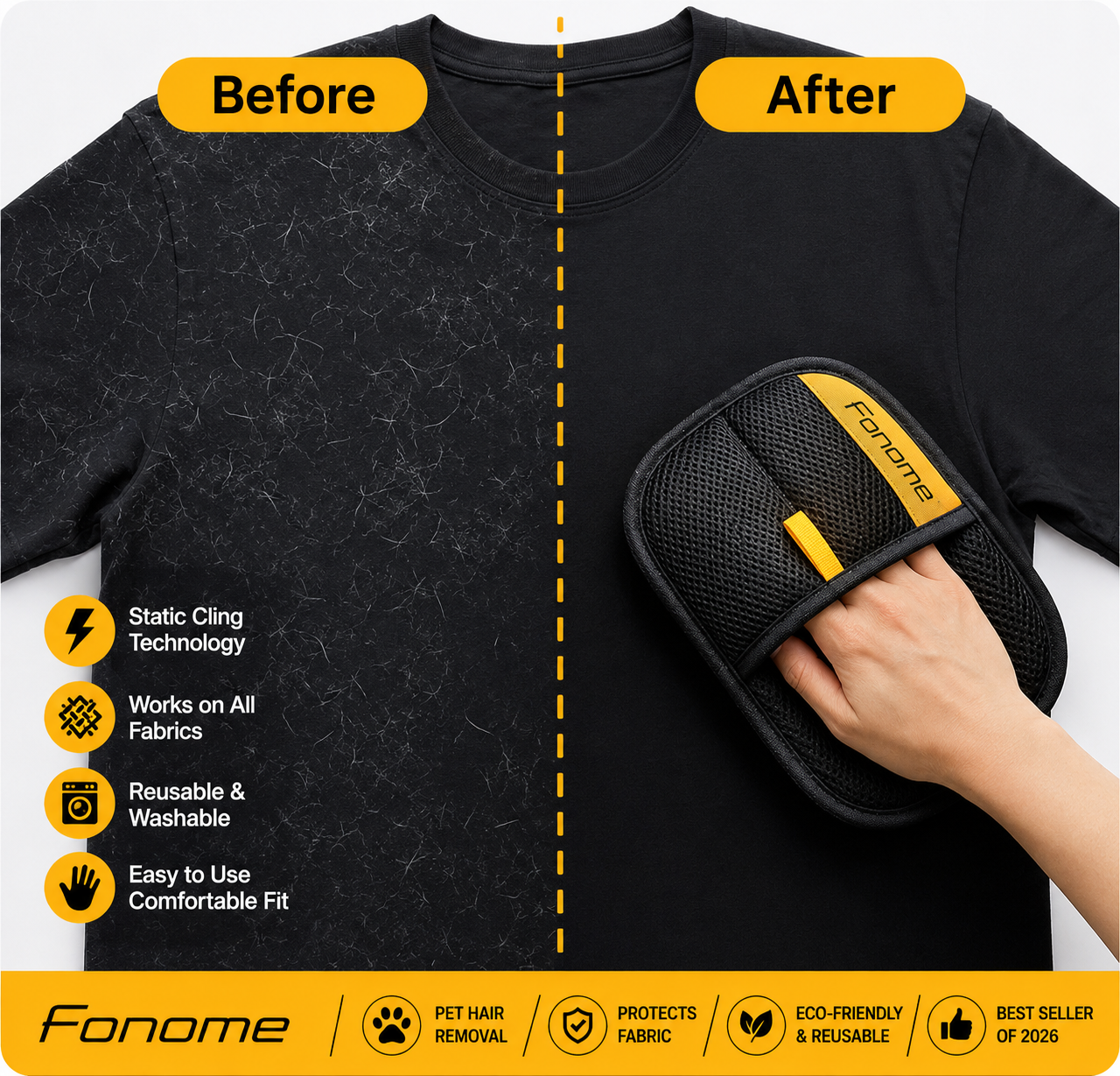 🔥HOT SALE 50% OFF | FONOME™ Pet Hair Remover Glove🐾 Remove Embedded Pet Hair in Seconds! ✨