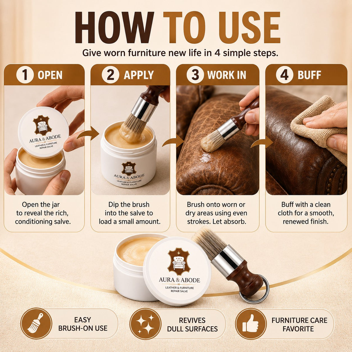 Aura & Abode -  Leather & Furniture Repair Salve