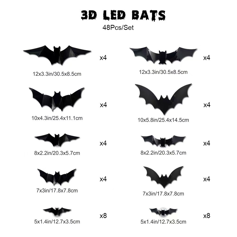 🦇Halloween 3D Bat LED Wall Light Decor (offer)