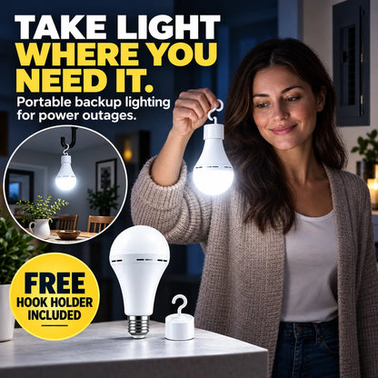 Rechargeable LED Bulb with Hook — Hang It Up, Keep Both Hands Free