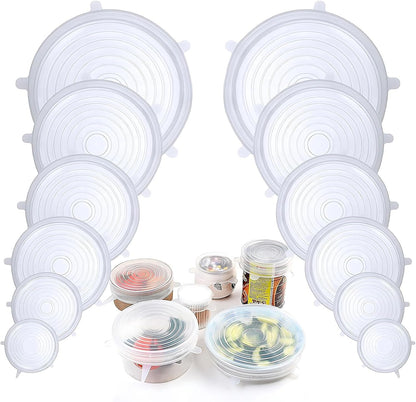 Fonome™ Silicone Stretch Lids Reuseable Microwave Safe Flexible Covers (offer)