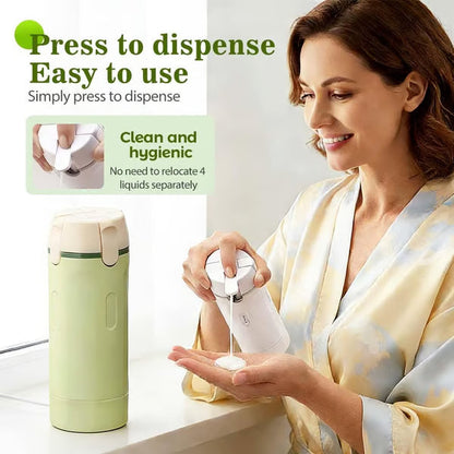 🎉 4-in-1 Travel Dispenser Bottles – Leak-Proof, Refillable & TSA Approved