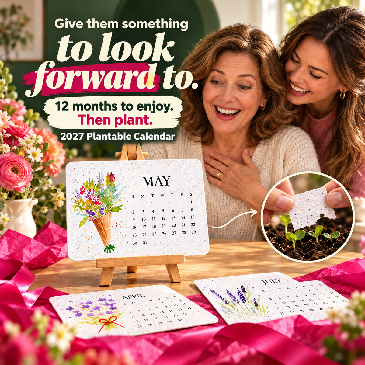 🎁 2027 Plantable Seed Paper Calendar — Use It, Then Grow It.🎁