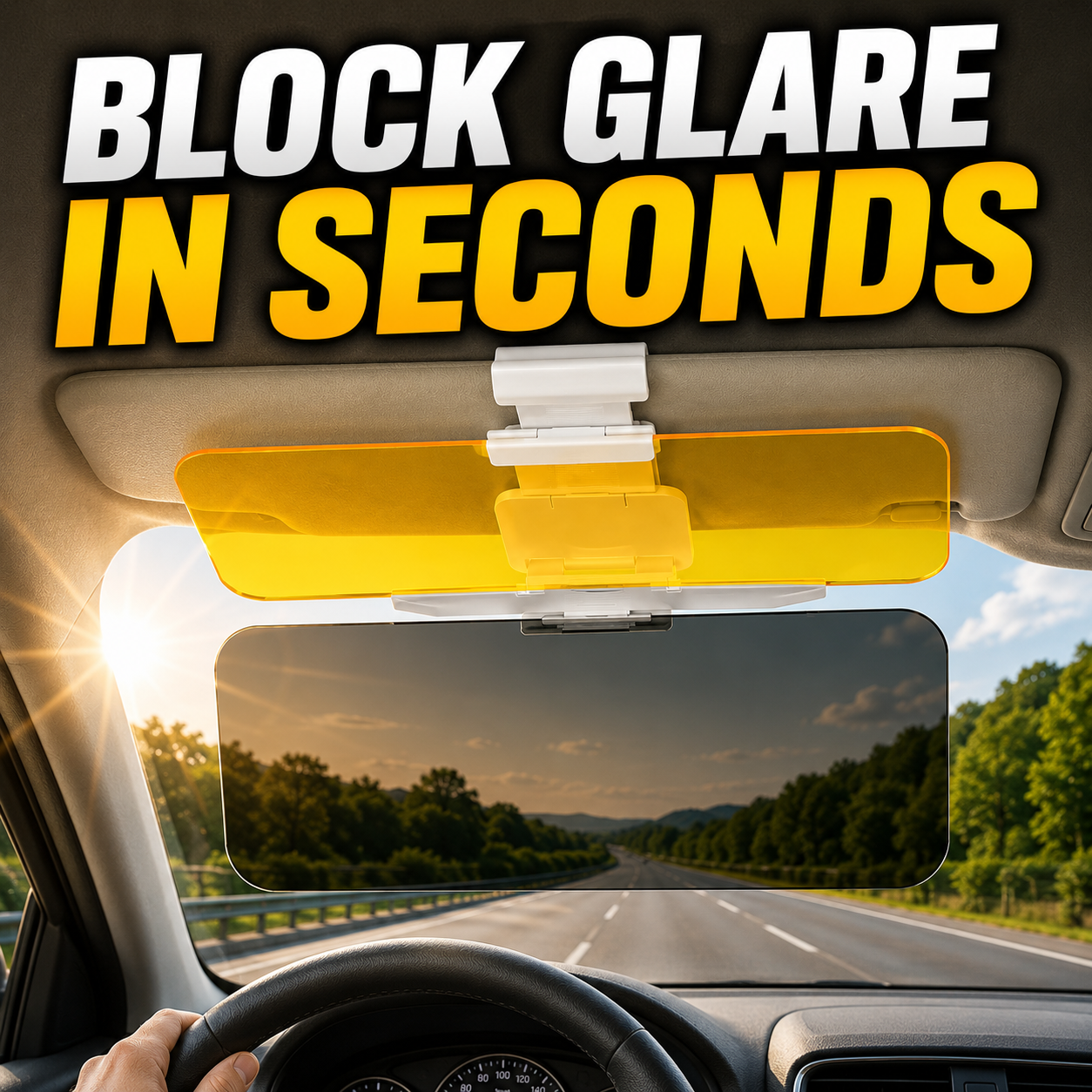 🔥 HOT SALE 50% OFF 🔥 Fonome™ Anti-Glare Sun Visor Extender – Blocks Low-Angle Sun, Snow Glare & Headlight Glare