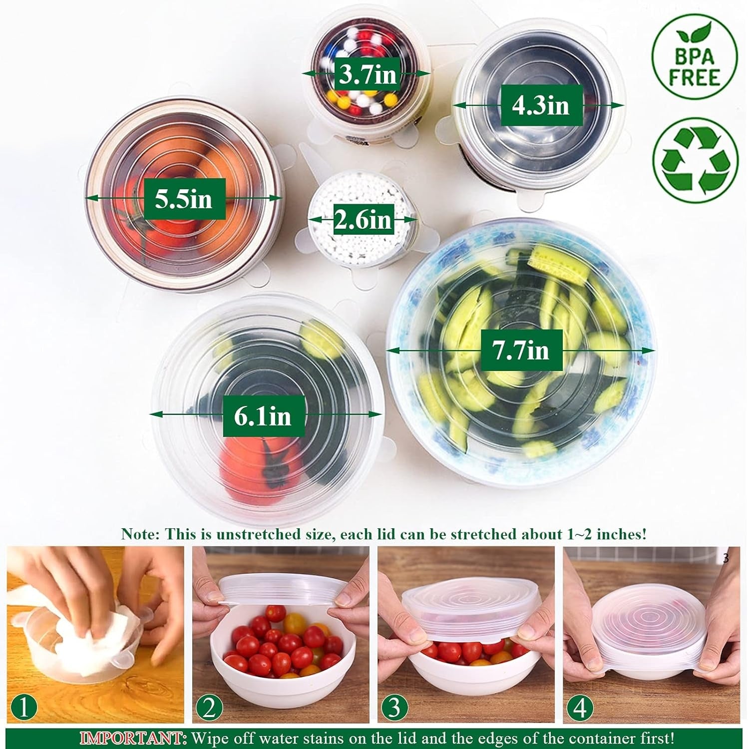 Fonome™ Reusable Silicone Lids — 6 PCS Stretch Bowl & Pot Covers