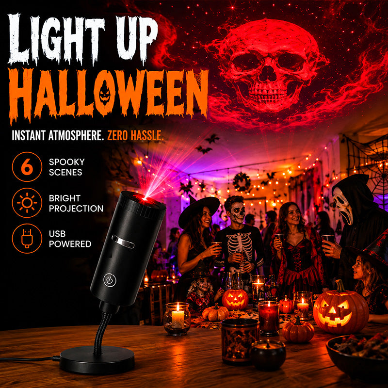 👻🔥 HD Star Projector Halloween 6-Disc Set | Create a Spooky Light Show Indoors & Outdoors