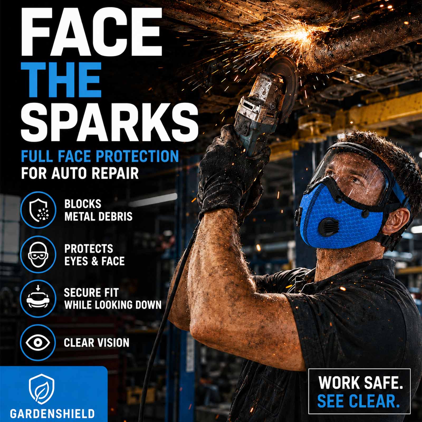 🔥2026 HOT SALE🔥GarageShield™ Full-Face Dust Shield for Garage & Shop Work