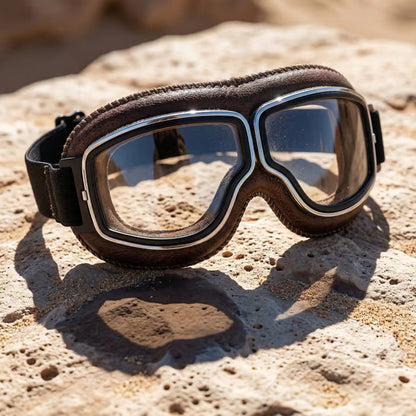 🔥 OTG Vintage Motorcycle Goggles (Fits Over Glasses)