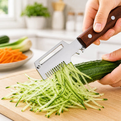 Fonome™  Wooden-Handled Stainless Steel Shredder and Peeler
