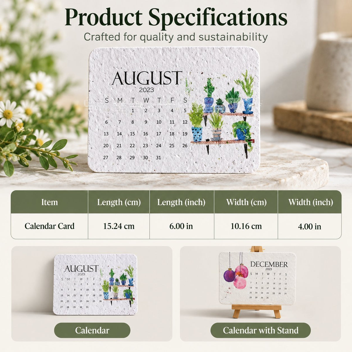 🌱 2027 Plantable Seed Paper Calendar — Use It, Then Grow It