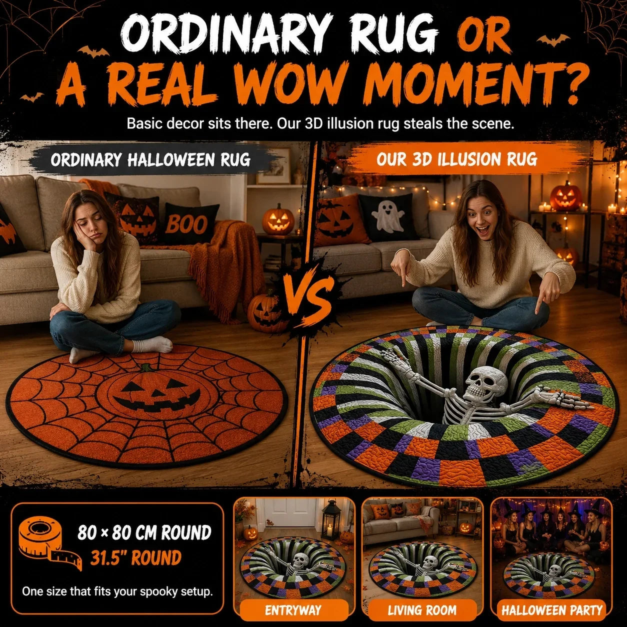🆙Halloween 3D Illusion Rug