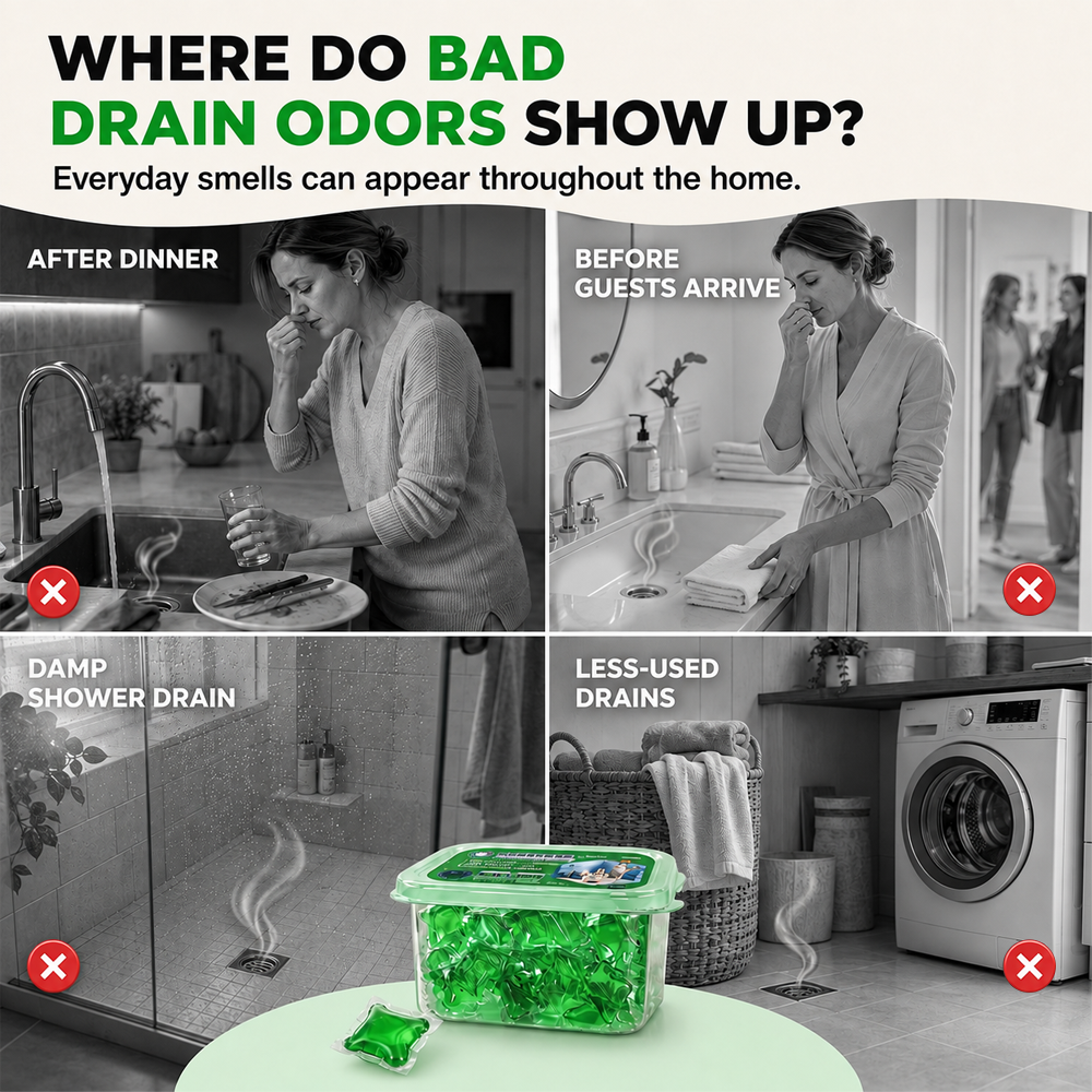💧 Drain Deodorizer Capsules – Drop In For Fresher Drains