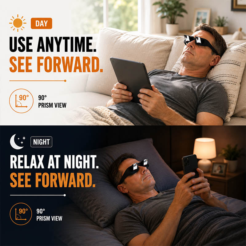 🛏️ LazyView 90° Prism Glasses | Lie Flat, See Forward 👓