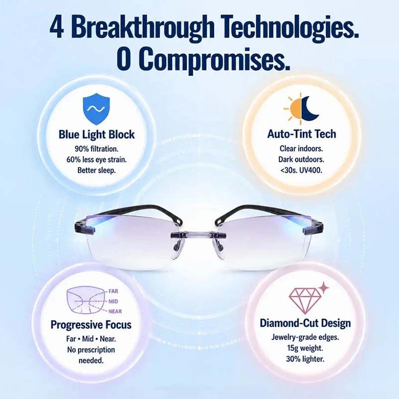 👓 FONOME™ Multi-Zone Photochromic Reading Glasses