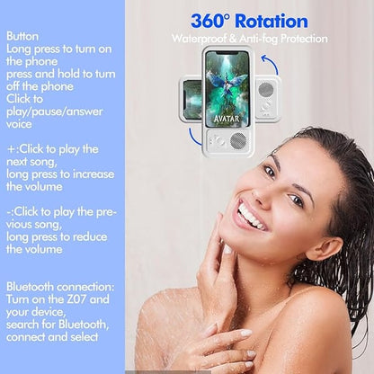 2026 HOT🔥Shower Phone Holder with Wireless Bluetooth Speaker