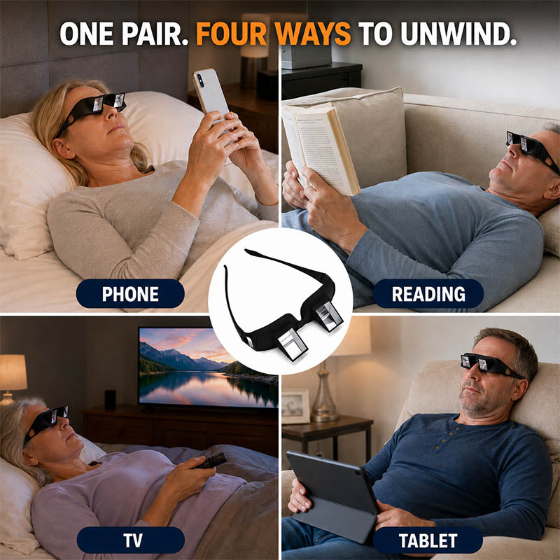 🛏️ LazyView 90° Prism Glasses | Lie Flat, See Forward 👓