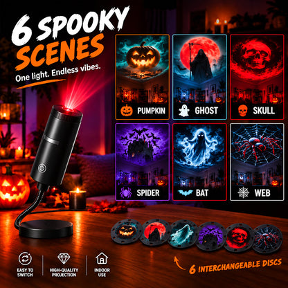 👻🔥 HD Star Projector Halloween 6-Disc Set | Create a Spooky Light Show Indoors & Outdoors