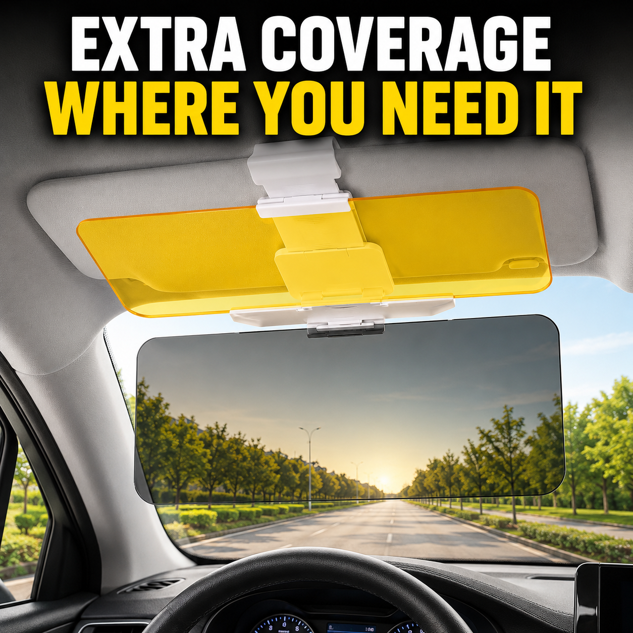 🔥 HOT SALE 50% OFF 🔥 Fonome™ Anti-Glare Sun Visor Extender – Blocks Low-Angle Sun, Snow Glare & Headlight Glare