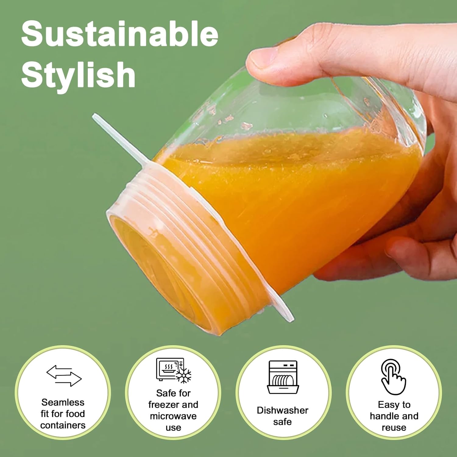 Fonome™ Silicone Stretch Lids Reuseable Microwave Safe Flexible Covers (offer)