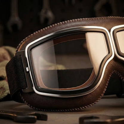 🔥 OTG Vintage Motorcycle Goggles (Fits Over Glasses)