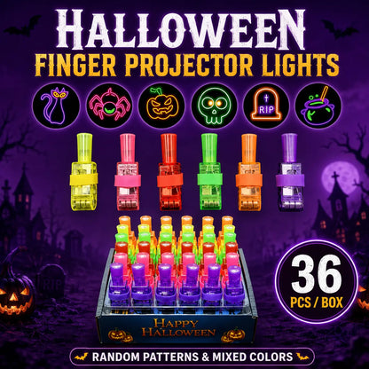 🎃 Halloween Finger Projector Rings – LED Party Favors for Kids