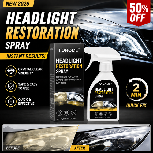 🔥 2026 Hot Sale 50% OFF🔥 FONOME™ Headlight Restoration Spray – Instantly Removes Yellowing, Oxidation & Cloudiness