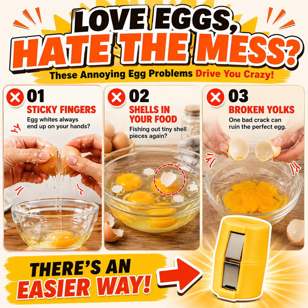 🔥2026 HOT SALE🔥🔥Limited-time 😮‍💨 🍳 Quick Egg Cracker Tool – Open Hundreds Of Eggs Faster & Cleaner 🔥