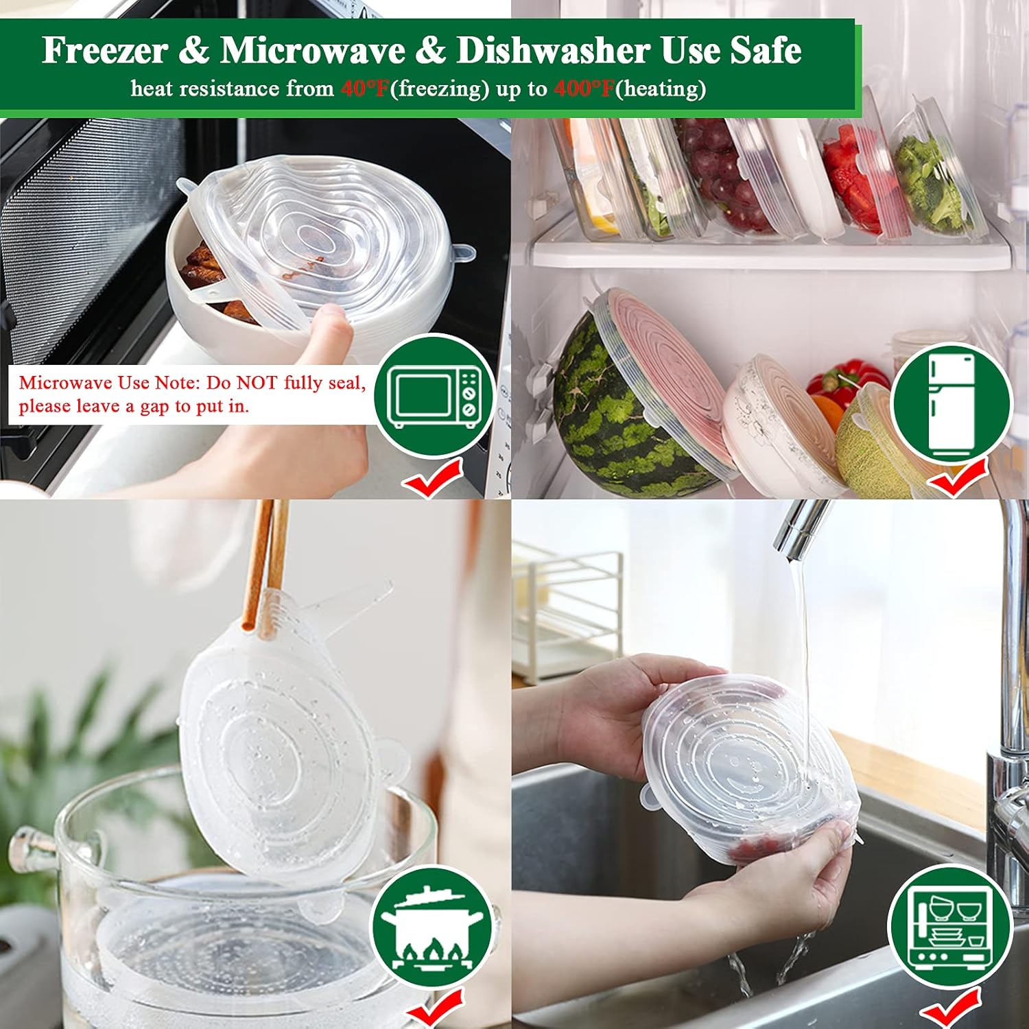 Fonome™ Reusable Silicone Lids — 6 PCS Stretch Bowl & Pot Covers