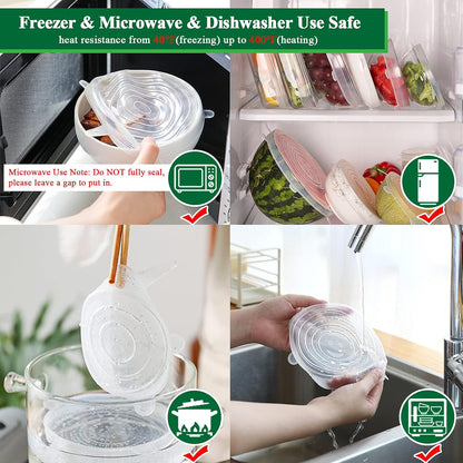 Fonome™ Reusable Silicone Lids — 6 PCS Stretch Bowl & Pot Covers
