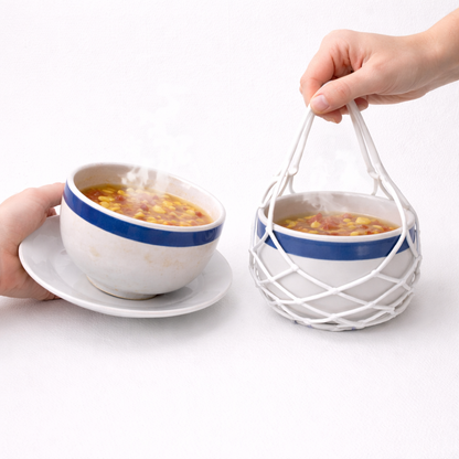 KUBOZN® 2-in-1 Zero-Void™ Silicone Mesh Bag & Heat-Resistant Trivet Mat for Hot Bowls