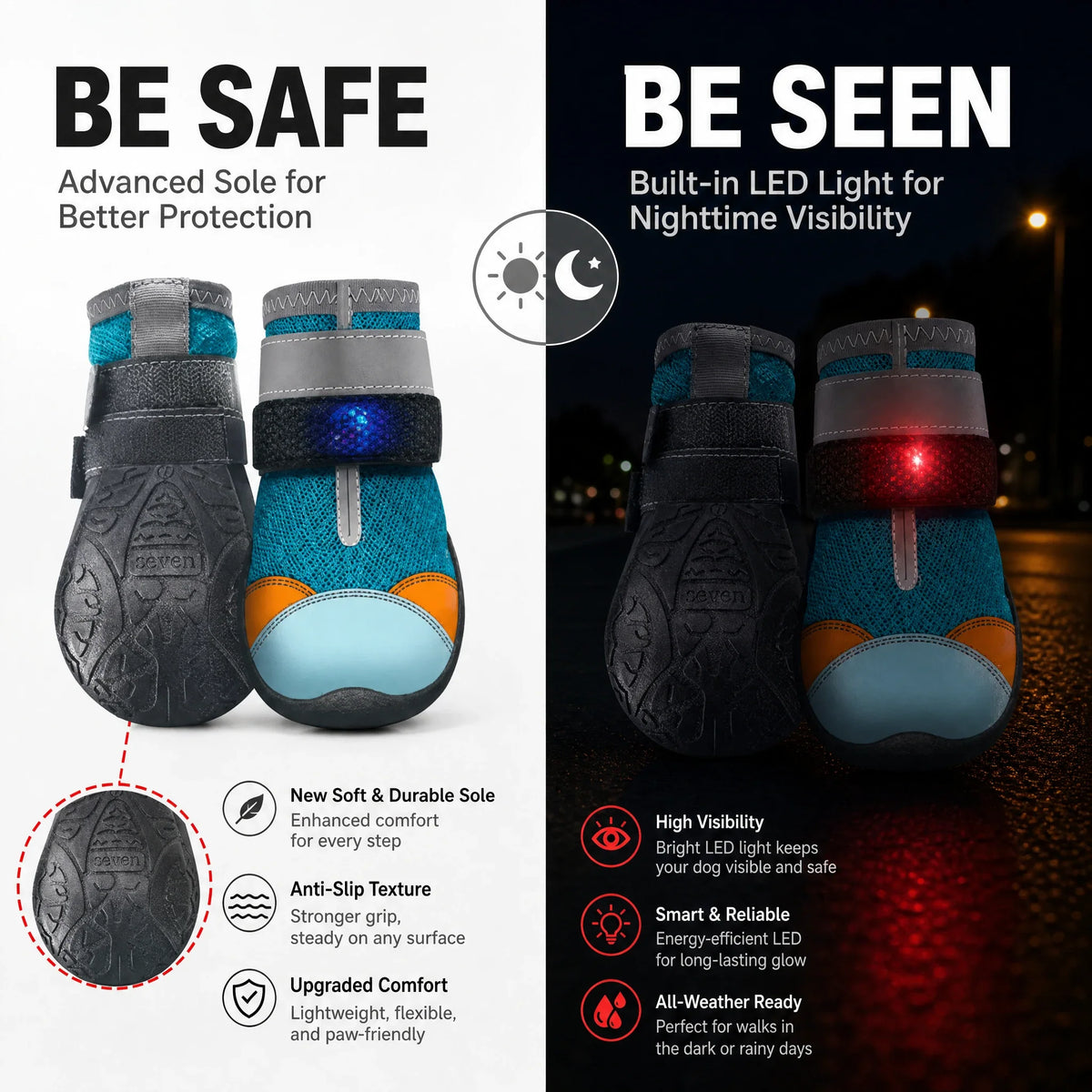 ⏳ Limited-Time 50% OFF 🐶 Breathable Mesh Dog Shoes with Luminous Design – Lightweight & Comfortable Paw Protection ✨