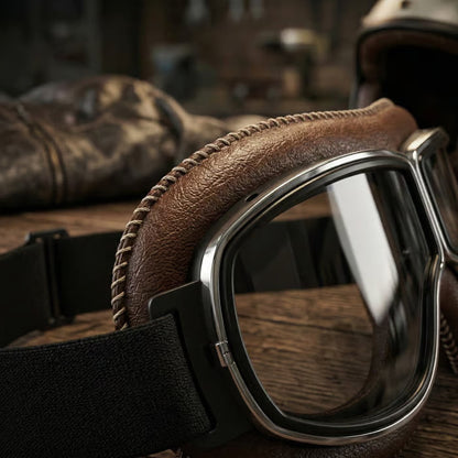 🔥 OTG Vintage Motorcycle Goggles (Fits Over Glasses)