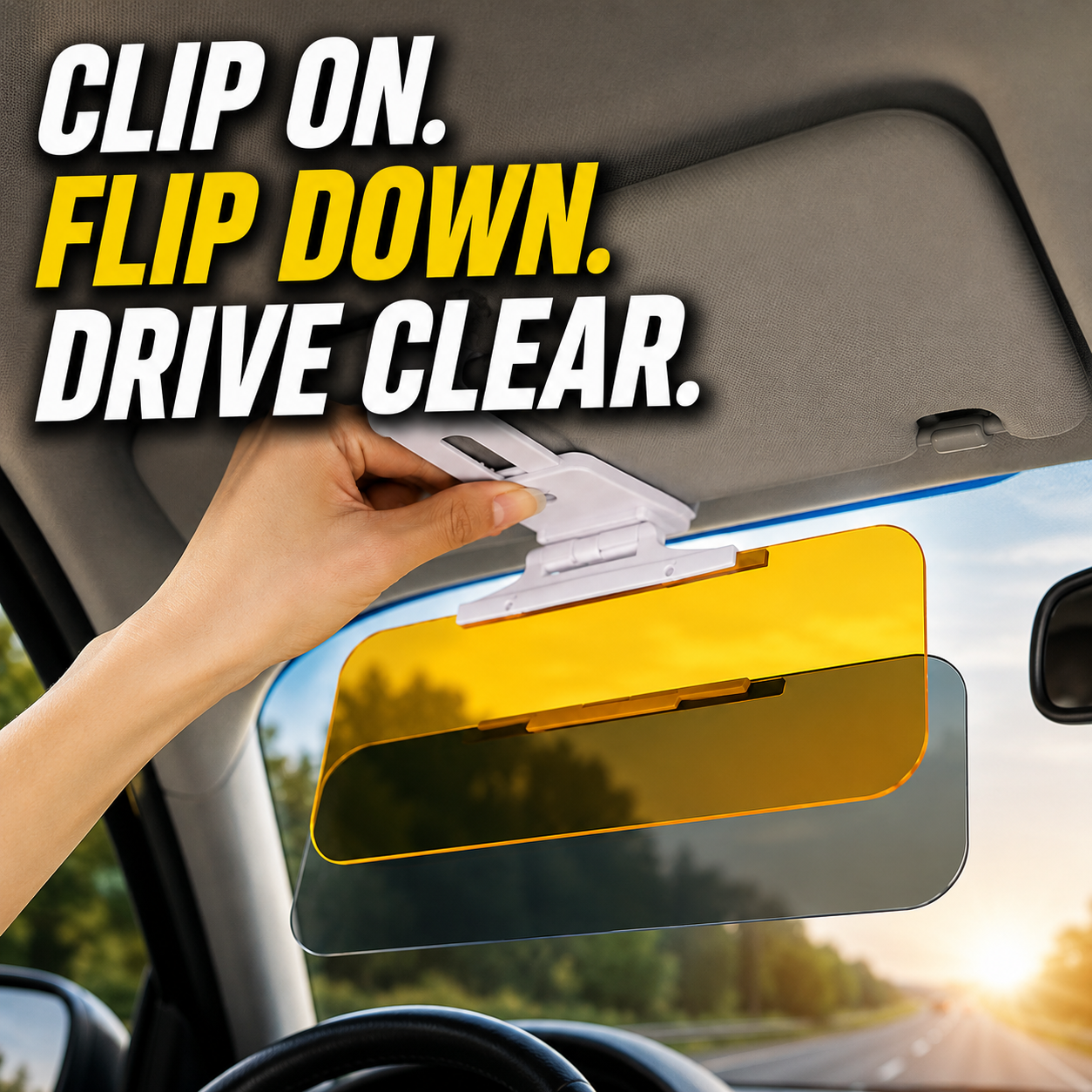 🔥 HOT SALE 50% OFF 🔥 Fonome™ Anti-Glare Sun Visor Extender – Blocks Low-Angle Sun, Snow Glare & Headlight Glare