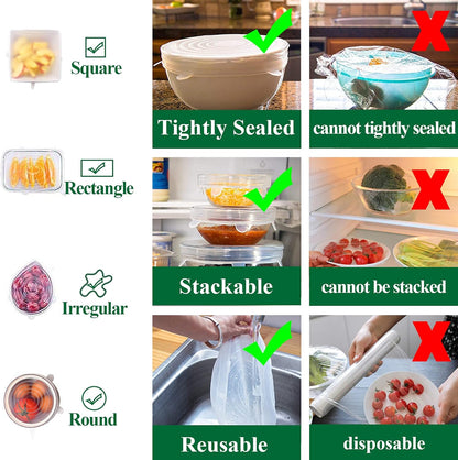 Fonome™ Silicone Stretch Lids Reuseable Microwave Safe Flexible Covers (offer)