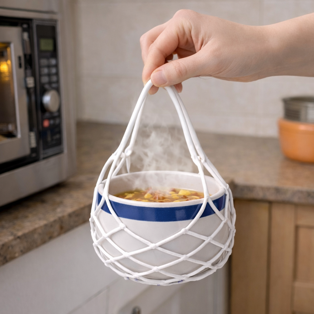 Fonome™ 2-in-1 Silicone Mesh Bag & Heat-Resistant Trivet Mat for Hot Bowls (Offer)