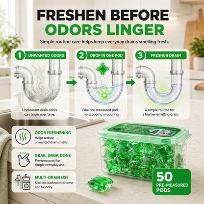 💧 Drain Deodorizer Capsules – Drop In For Fresher Drains
