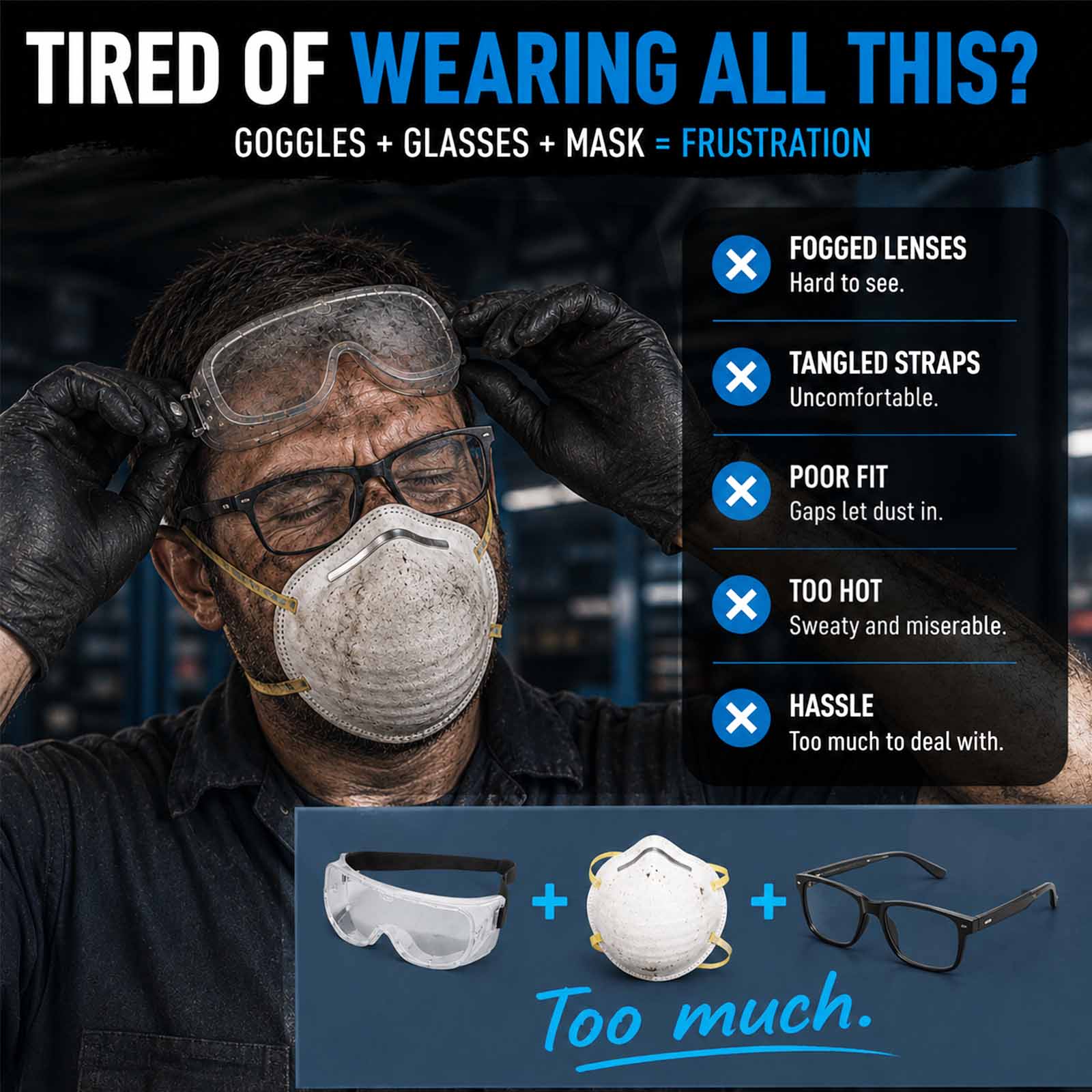 🔥2026 HOT SALE🔥GarageShield™ Full-Face Dust Shield for Garage & Shop Work