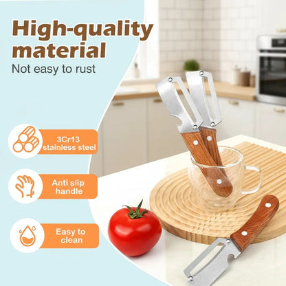 Fonome™  Wooden-Handled Stainless Steel Shredder and Peeler