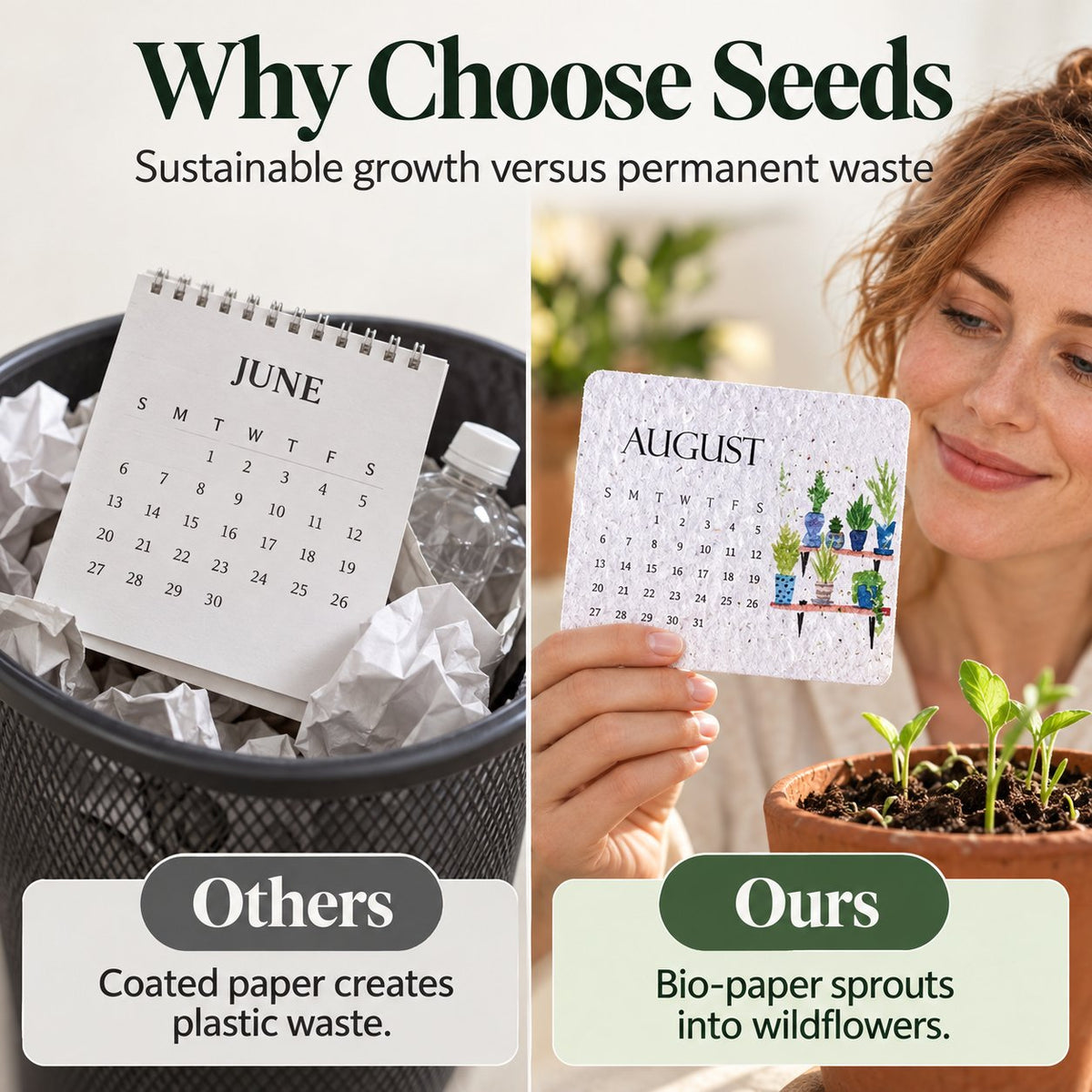 🎁 2027 Plantable Seed Paper Calendar — Use It, Then Grow It.🎁