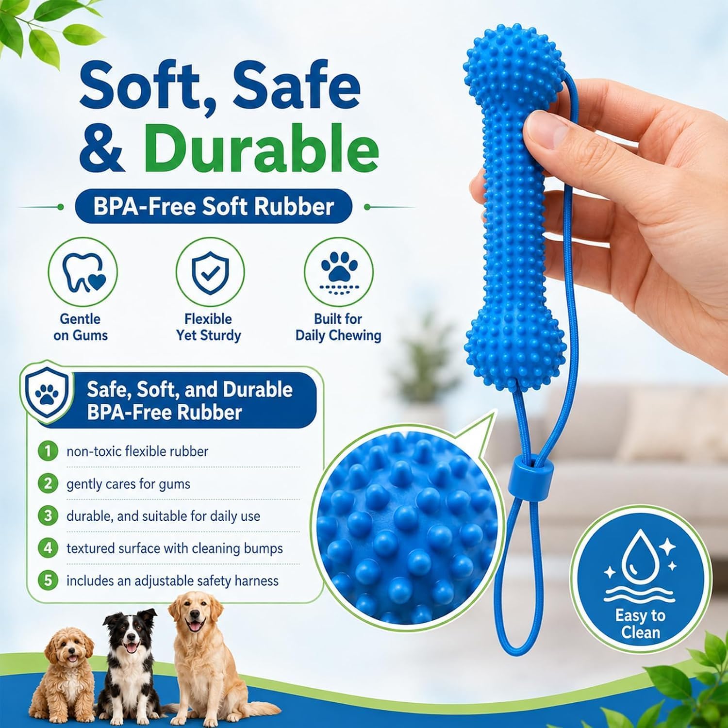 🦷 🐶7-in-1 Dog Toothbrush Chew Toy