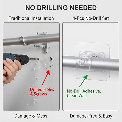 🔥2026 HOT SALE🔥StickLock™ No-Drill Curtain Rod Holders