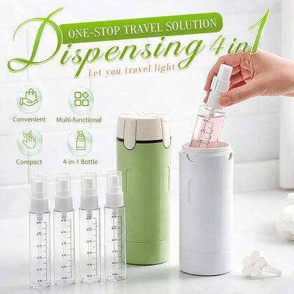 🎉 4-in-1 Travel Dispenser Bottles – Leak-Proof, Refillable & TSA Approved