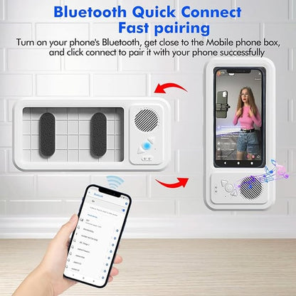 2026 HOT🔥Shower Phone Holder with Wireless Bluetooth Speaker