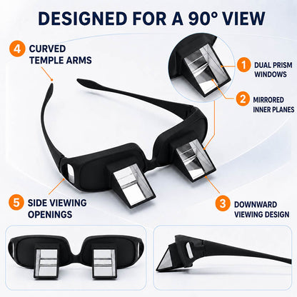 🛏️ LazyView 90° Prism Glasses | Lie Flat, See Forward 👓