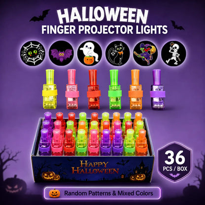 🎃 Halloween Finger Projector Rings – LED Party Favors for Kids