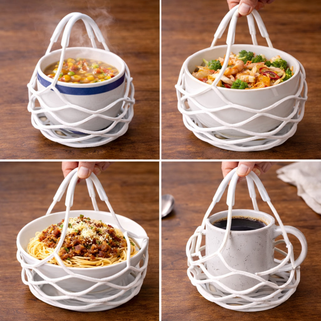 🍲 Fonome 2-in-1 Zero-Void Silicone Mesh Bag & Heat-Resistant Trivet Mat Set